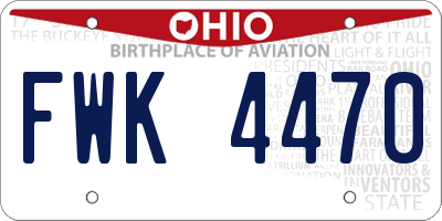 OH license plate FWK4470