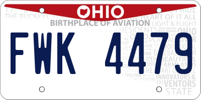 OH license plate FWK4479