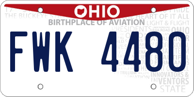 OH license plate FWK4480