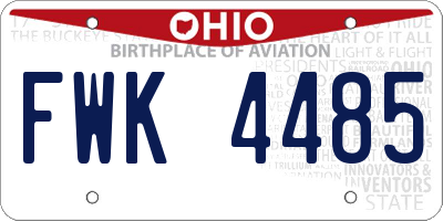 OH license plate FWK4485