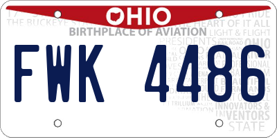 OH license plate FWK4486