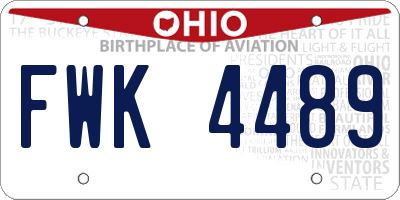 OH license plate FWK4489