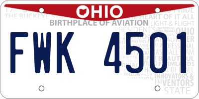 OH license plate FWK4501