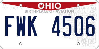 OH license plate FWK4506