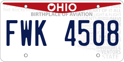 OH license plate FWK4508