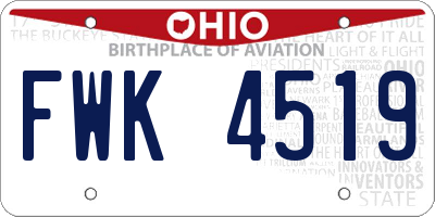 OH license plate FWK4519