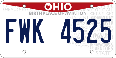 OH license plate FWK4525
