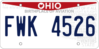 OH license plate FWK4526