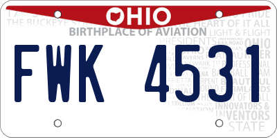 OH license plate FWK4531