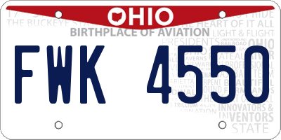 OH license plate FWK4550