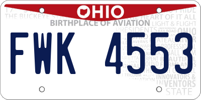 OH license plate FWK4553