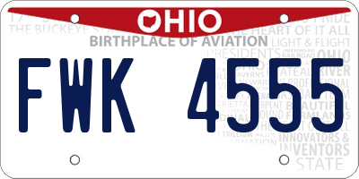 OH license plate FWK4555