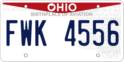 OH license plate FWK4556