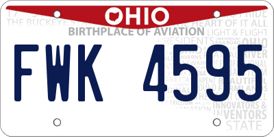 OH license plate FWK4595