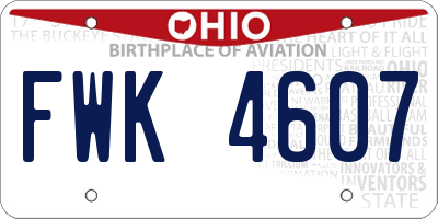 OH license plate FWK4607