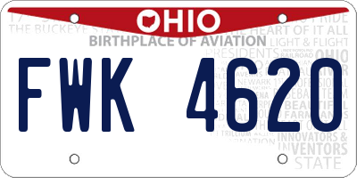 OH license plate FWK4620