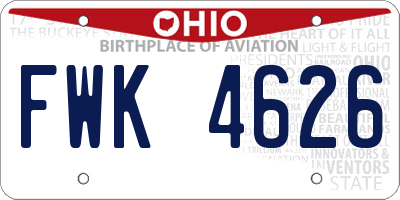 OH license plate FWK4626