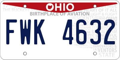 OH license plate FWK4632
