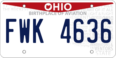 OH license plate FWK4636