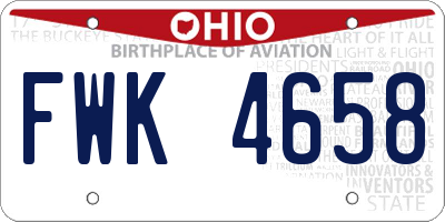OH license plate FWK4658