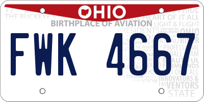 OH license plate FWK4667