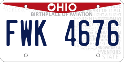 OH license plate FWK4676