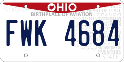 OH license plate FWK4684