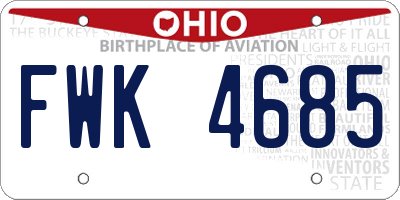 OH license plate FWK4685
