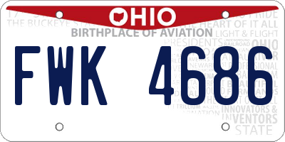 OH license plate FWK4686