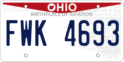 OH license plate FWK4693