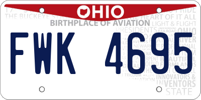 OH license plate FWK4695