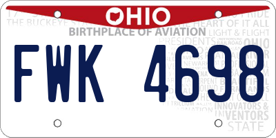 OH license plate FWK4698