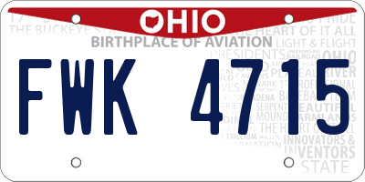 OH license plate FWK4715
