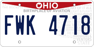 OH license plate FWK4718