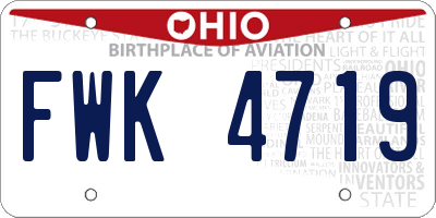 OH license plate FWK4719