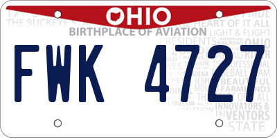 OH license plate FWK4727