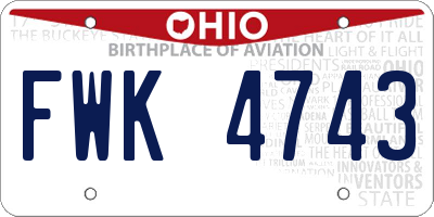 OH license plate FWK4743
