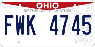 OH license plate FWK4745