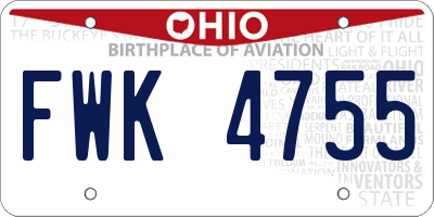 OH license plate FWK4755