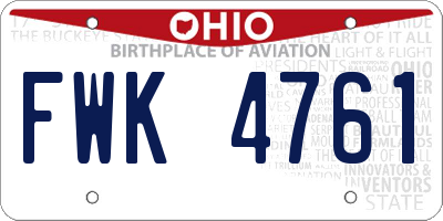 OH license plate FWK4761