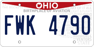 OH license plate FWK4790