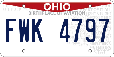OH license plate FWK4797