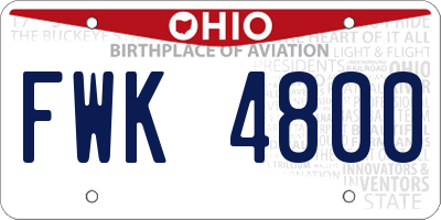 OH license plate FWK4800