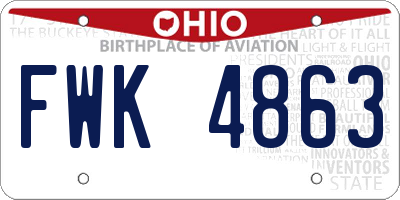 OH license plate FWK4863