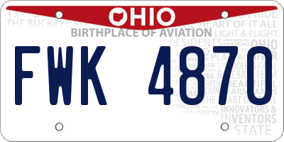 OH license plate FWK4870