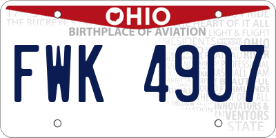 OH license plate FWK4907