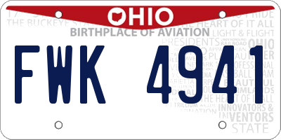 OH license plate FWK4941