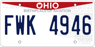 OH license plate FWK4946