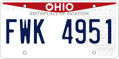 OH license plate FWK4951