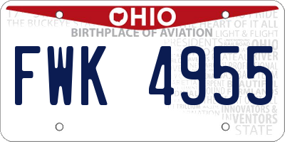 OH license plate FWK4955
